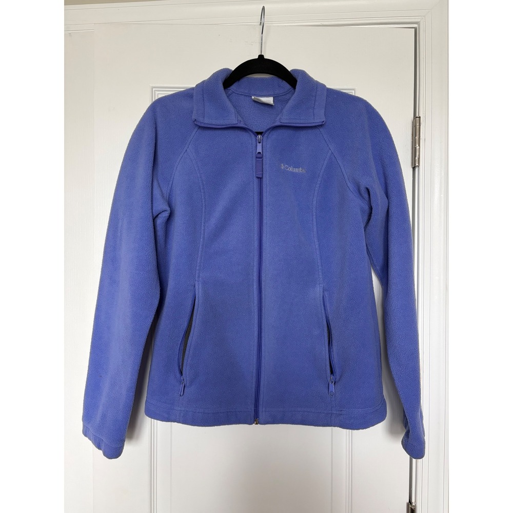 Columbia Womens Fleece Jacket Periwinkle Blue Full Zip M Princess Seams